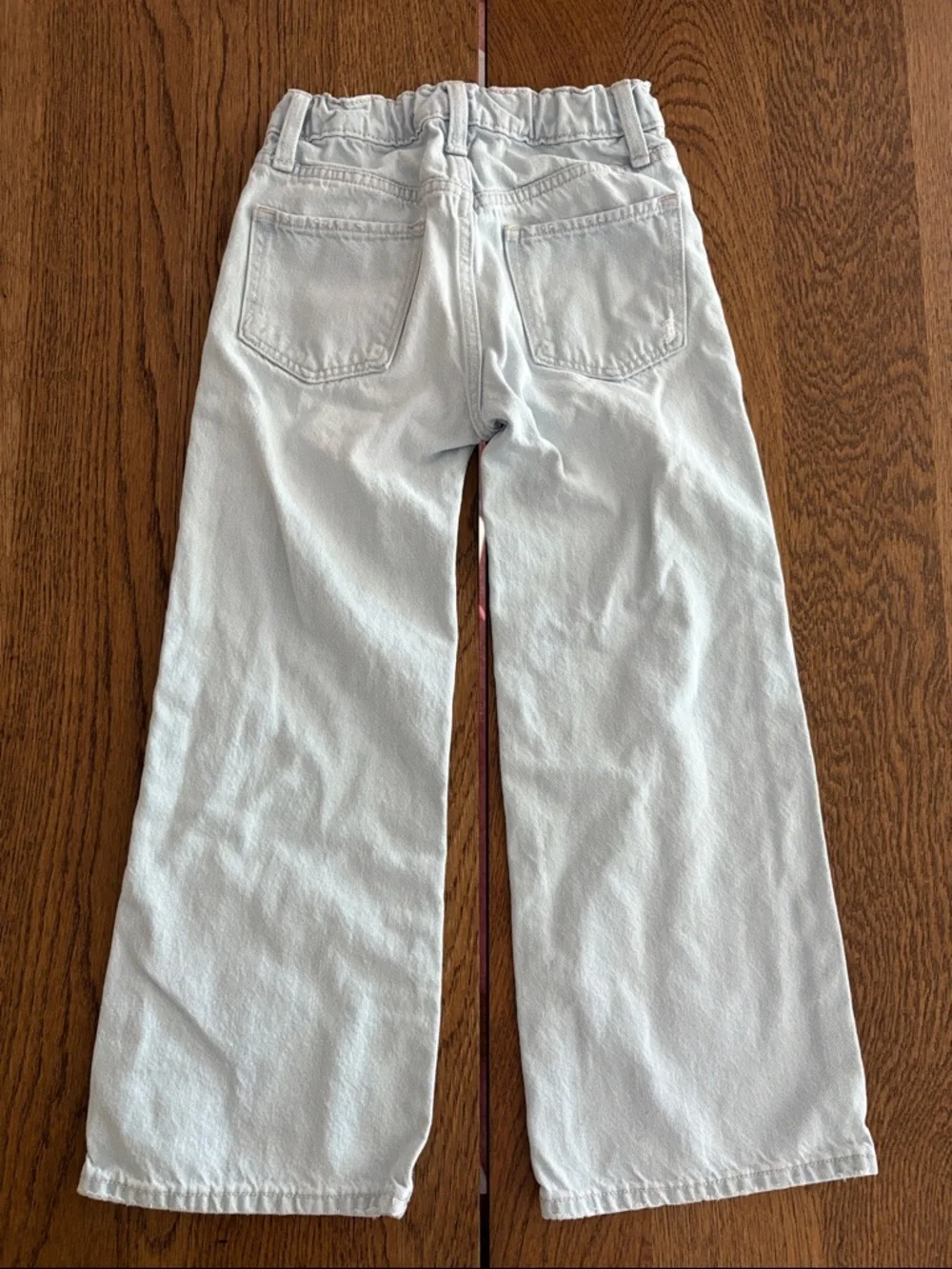 Old Navy Baggy Wide Leg Light Blue Distressed Denim Jeans